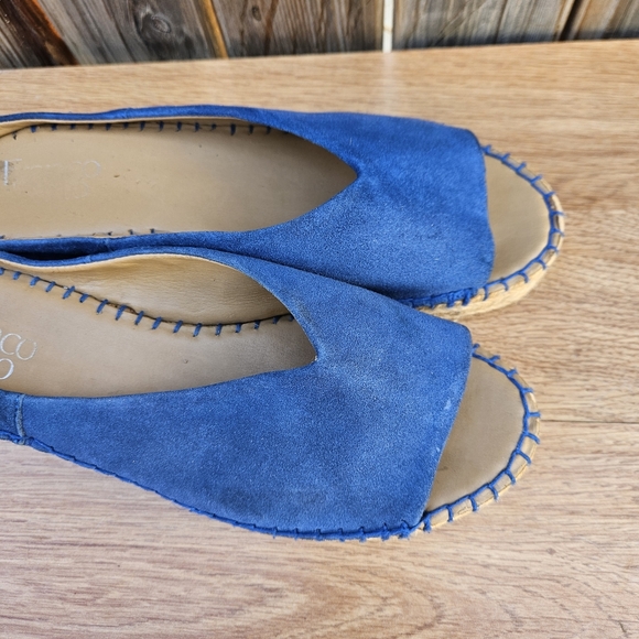 Franco Sarto Blue Suede Women's Slip-On Sandals Size 7 - Picture 13 of 16